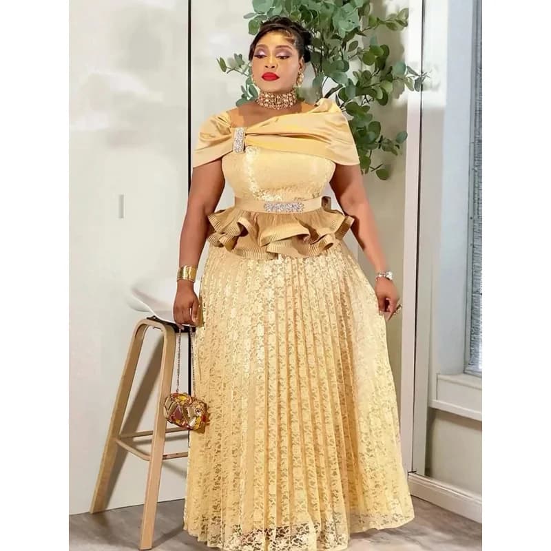 Women's African Wedding Dresses, Elegant Long Dress with Sequins, Elegant Wedding Dresses, Turkish Muslim Dress Strong Sizes With Straps Discovered