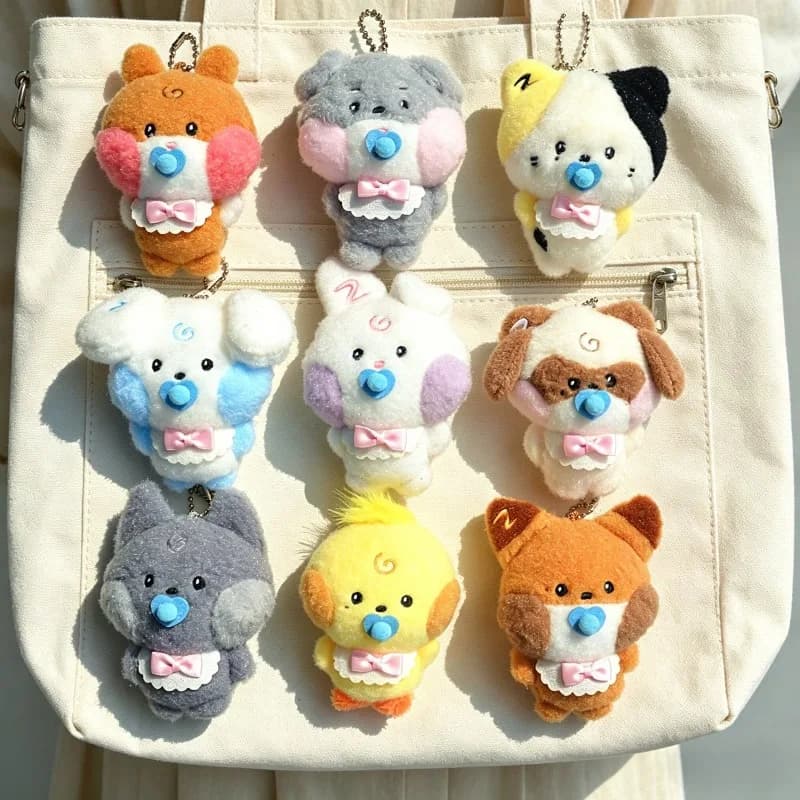 Portachiavi Peluche Ufficiale Kpop ZB1 ZERO BASE ONE Versione Baby, Ciondolo Peluche Kawaii, Mini Bambola Imbottita, Regalo per Bambini