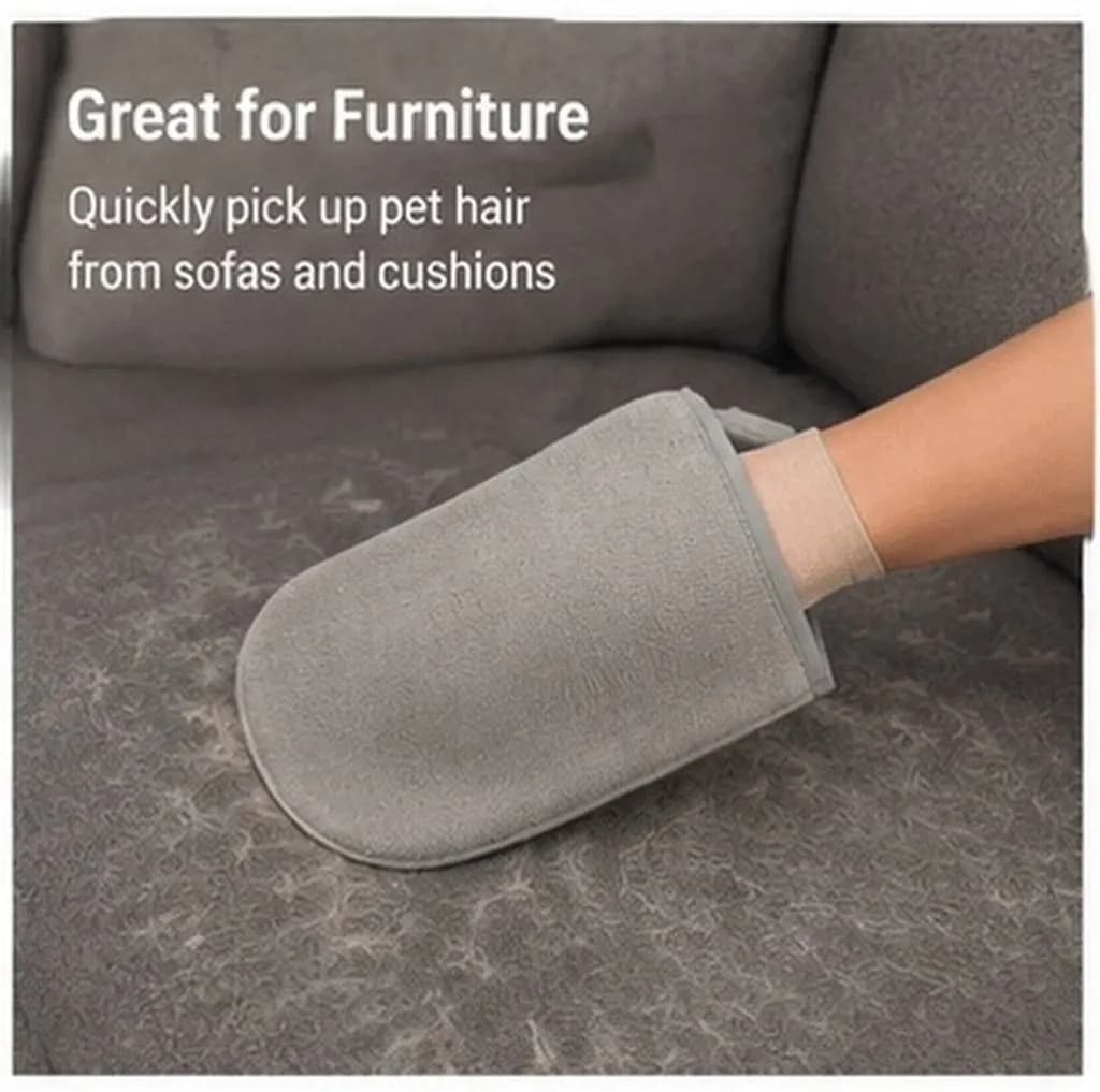 2Pcs Pet Hair Removal Gloves Electrostatic Double-Sided Grooming Gloves for Cats Dogs Furniture Clothes Carpet Car
