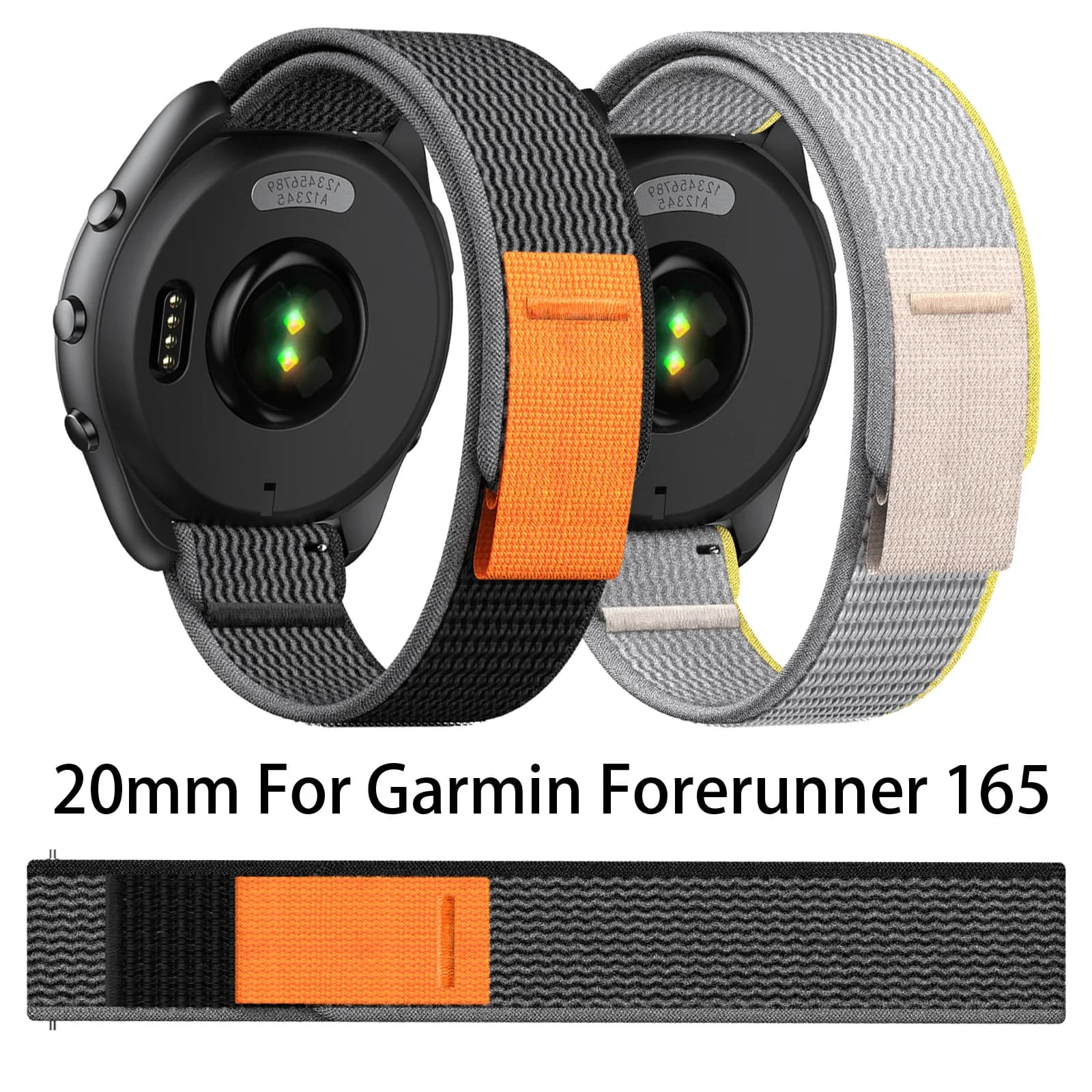 Cinturino in nylon da 20 mm per Garmin Forerunner 245 245M 645 Smart Watch Band Cinturino di ricambio per Garmin Vivoactive 5 Venu