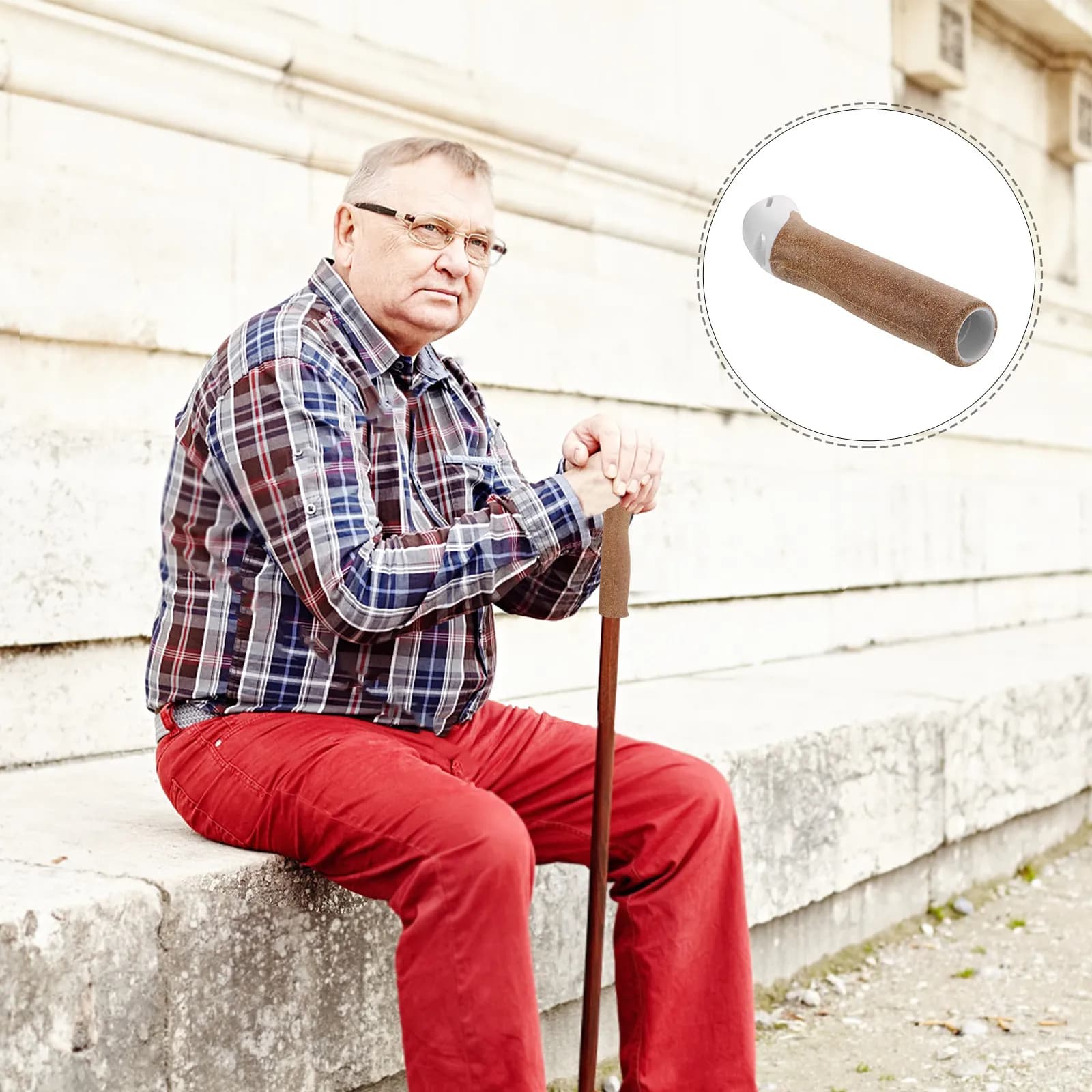 Ergonomics Grip for Trekking Stick, Anti-slip and Comfortable Spare Parts with Reduction of Urti