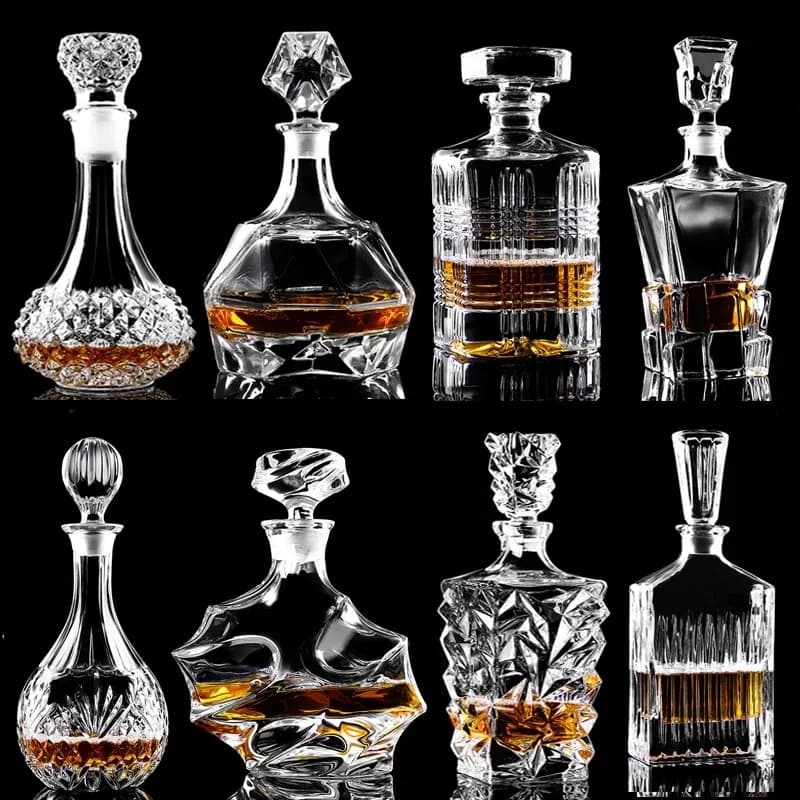 Bottiglia di vino rosso in vetro cristallo + tazze Decanter per vino Whisky Liqour Versatore Home Bar Vodka Bottiglia di birra Barattolo Brocca JR