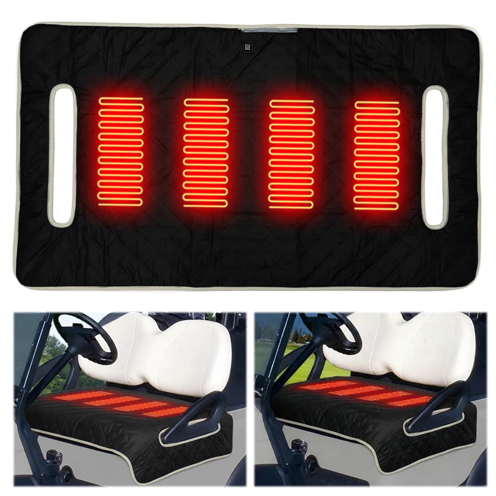 Coperta per asciugamano per sedile per carrello da golf Cuscino per sedile riscaldato Carrello sportivo da viaggio Fodera per cuscino per sedile Regali da golf per uomini Amante del golf