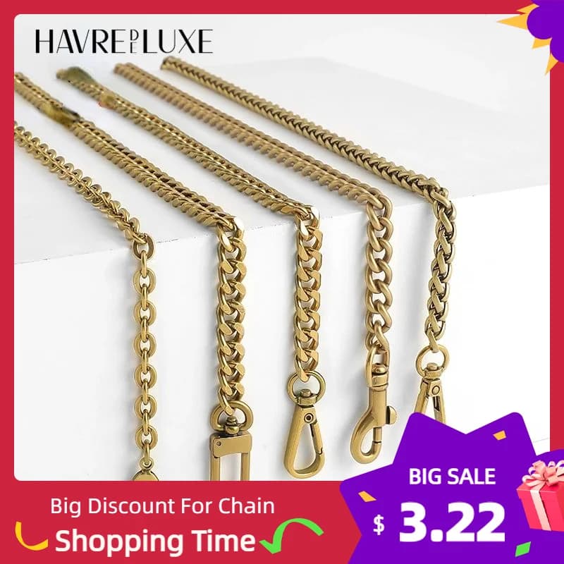 Borsa in bronzo con trasformazione a catena Tracolla con catena a tracolla Zaino di ricambio Accessori per borse con tracolla in metallo