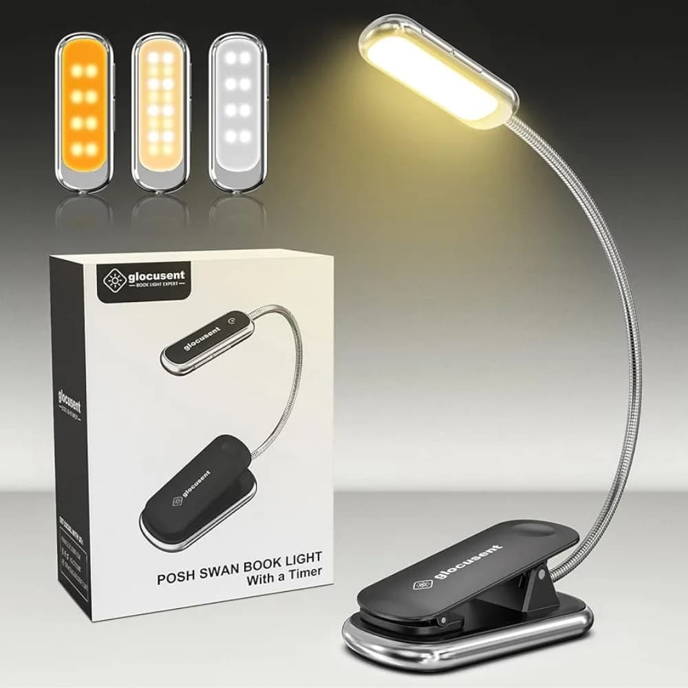 16 Led Posh Premium Mini Lampada da libro Lampada da lettura ricaricabile USB Cura degli occhi Mini Clip sulla lampada da libro Lampada da lettura per luce notturna