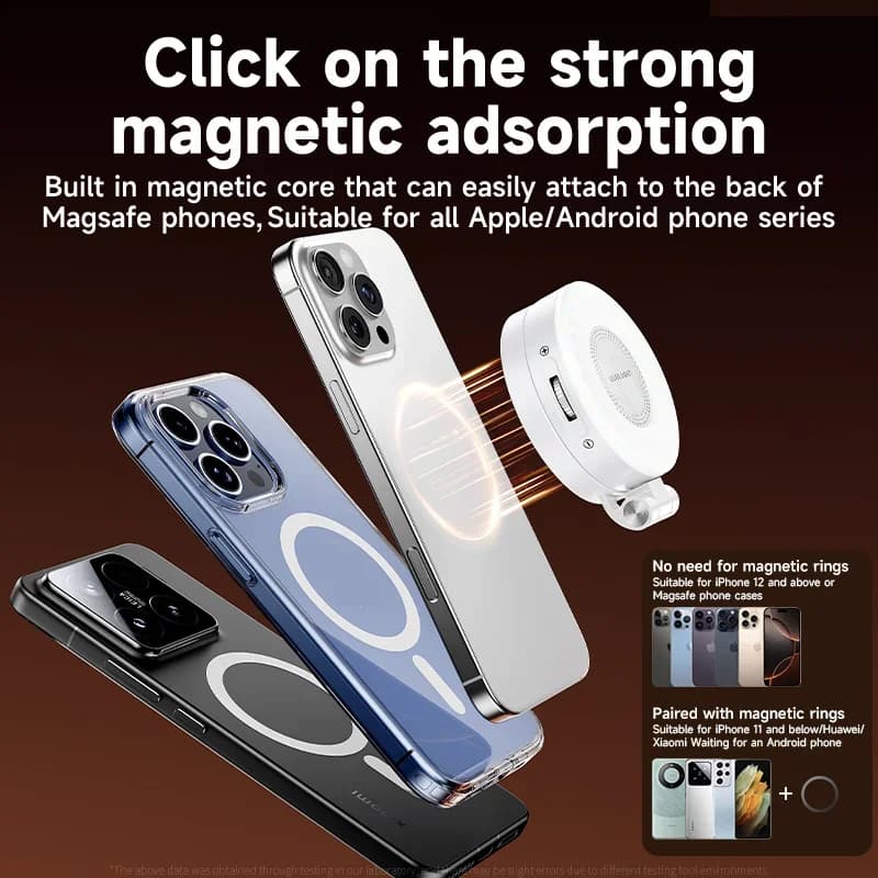 LED selfie filling light for phone Magsafe Adjustable brightness Vlog photo video accessory compatible with smartphone Magsafe