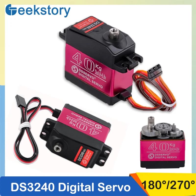 1 pz/2 pezzi/4 pezzi 40 kg servi digitali DS3240 180 ° /270 ° Servomotore a coppia elevata con rotazione per parti fai da te per auto RC in scala 1/8 1/10 1/12