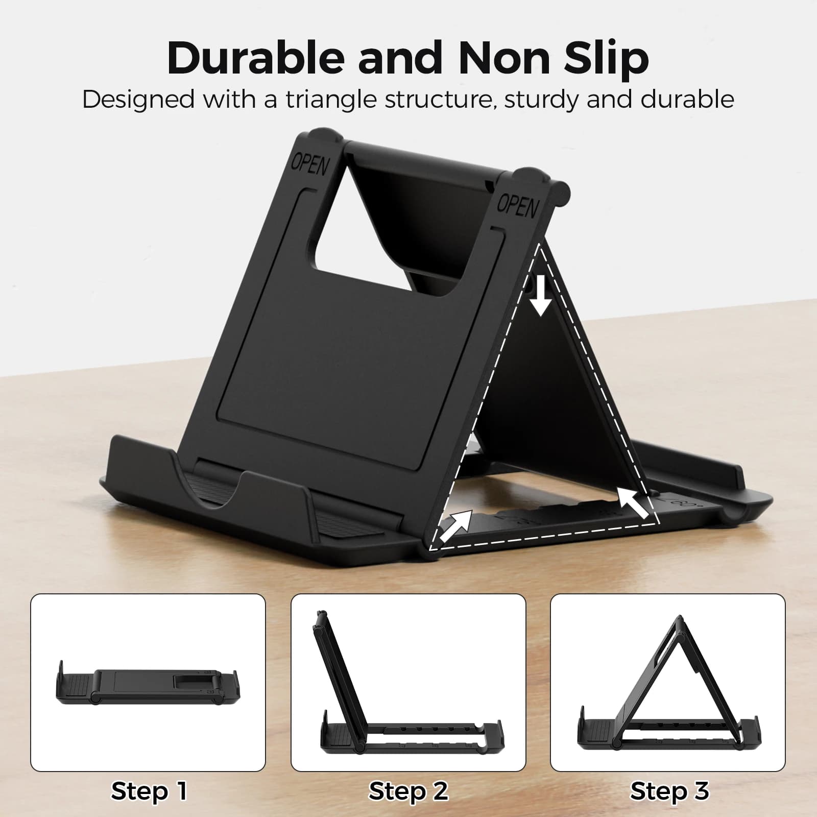 Supporto da tavolo per telefono, supporto regolabile da scrivania per iPhone, supporto pieghevole universale per cellulare