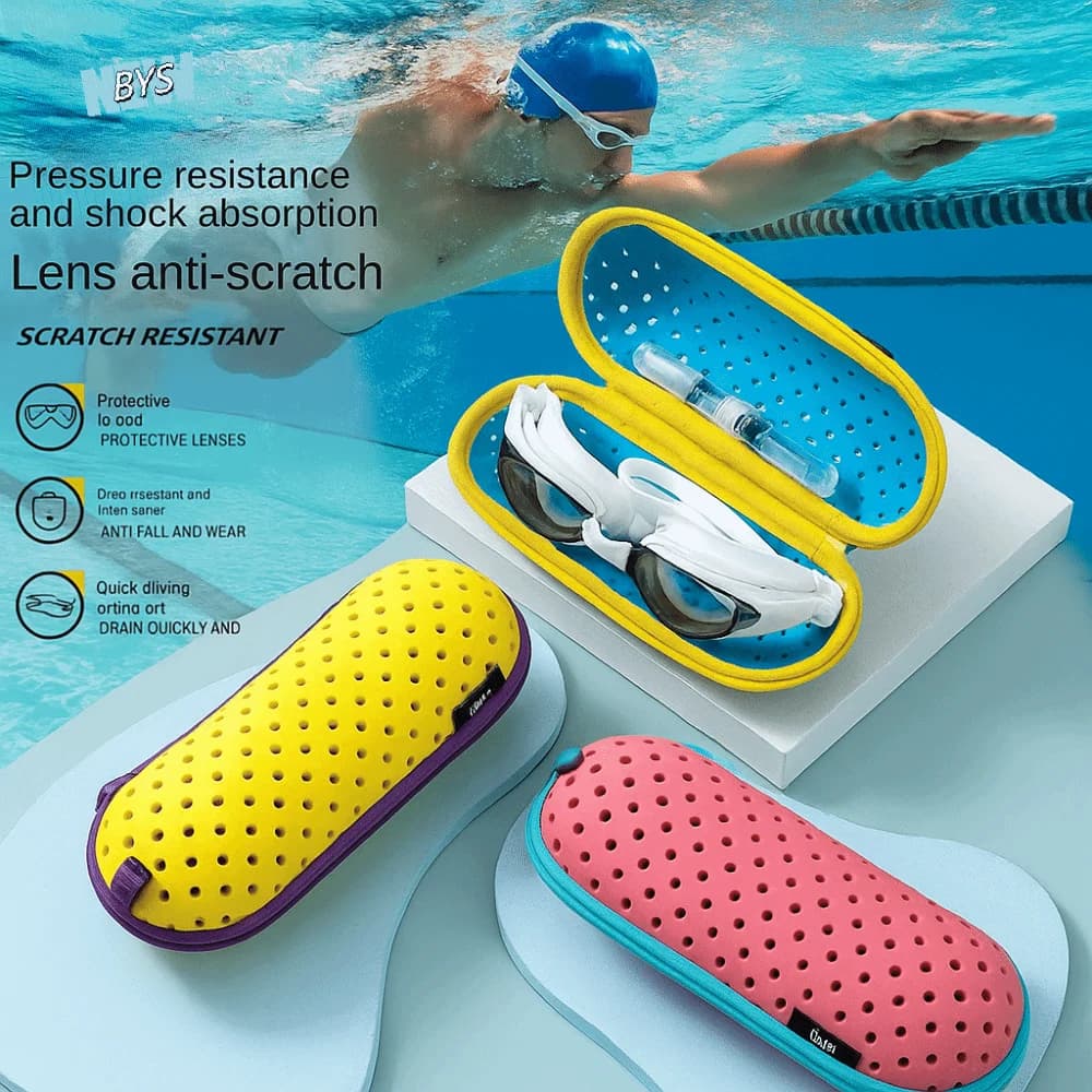 Protective Cover for Light Swimwear Anti-slip Glasses Case Waterproof Cava Glass Case Soft EVA Glass Holder for Women/Man