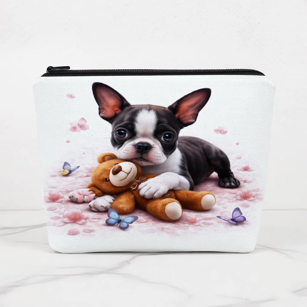 Borsetta per Cosmetici a Forma di Cucciolo con Orsacchiotto per Ragazze, Pochette da Toilette, Astuccio per Matite, Borsa da Viaggio