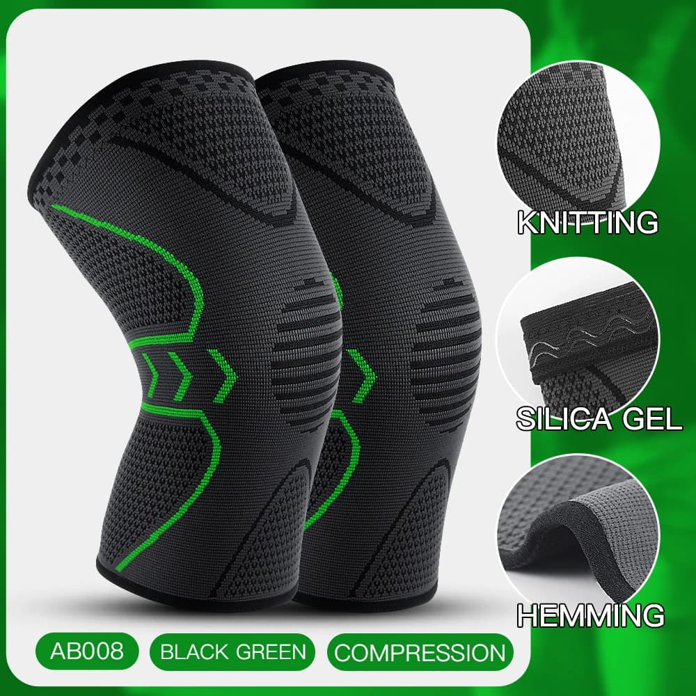 Kyncilor Compressione Supporto per ginocchio Dolore articolare Sollievo per l'artrite Corsa Fitness Ginocchiere antiscivolo in silicone
