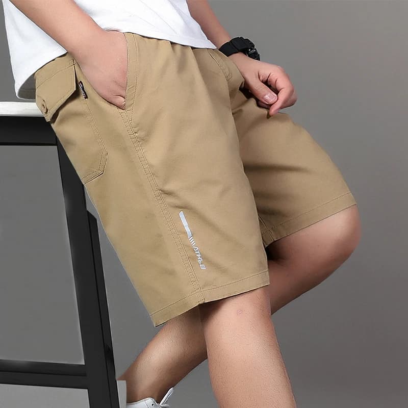 Pantaloncini Cargo in Cotone da Uomo, Leggeri e Traspiranti, Tinta Unita, con Coulisse in Vita, per Sport, Jogging, Casual, Estivi, da Lavoro
