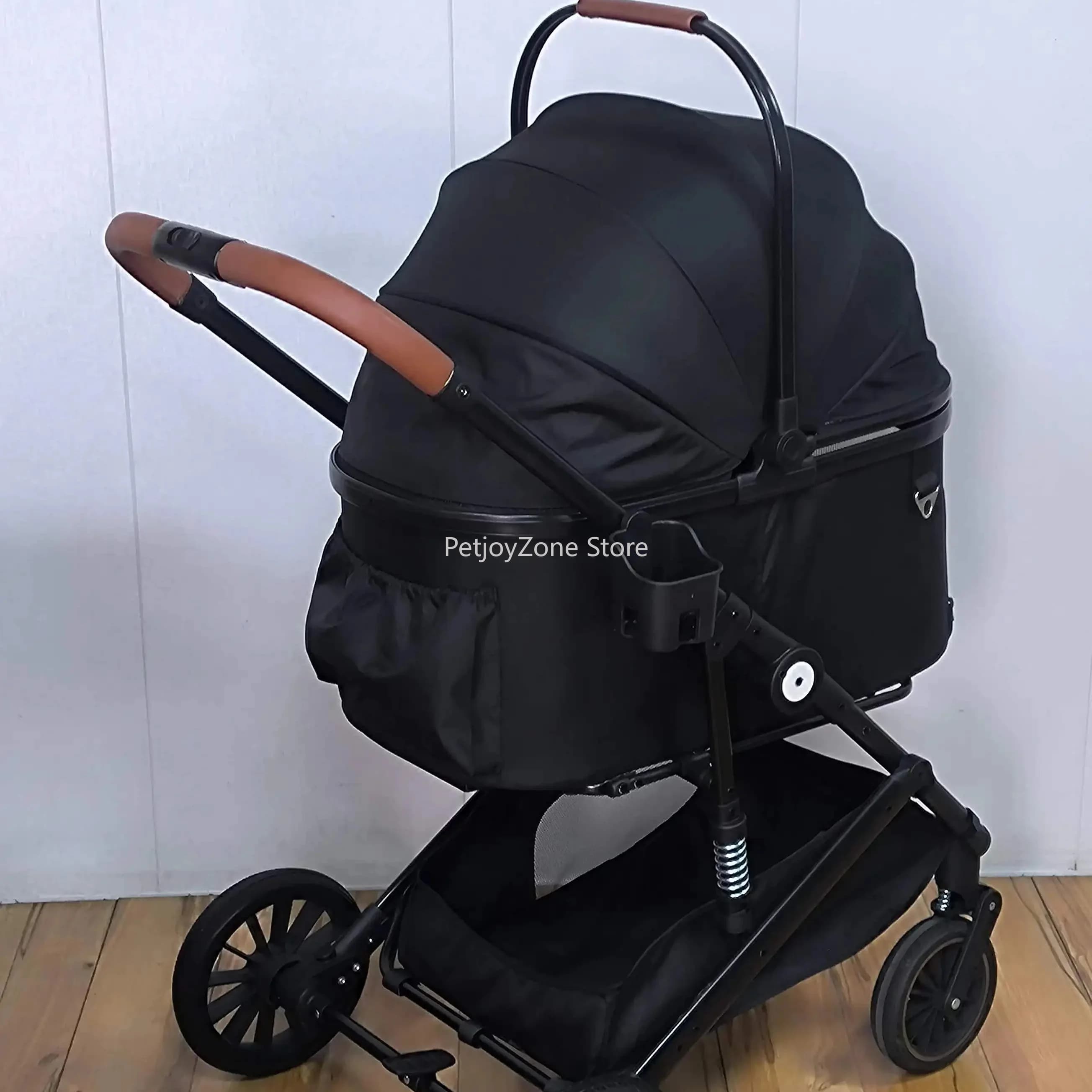 Passeggino per cani con ruote in gomma, carrello da viaggio per animali, passeggino premium per gatti di piccola taglia, passeggino per animali domestici e bambini