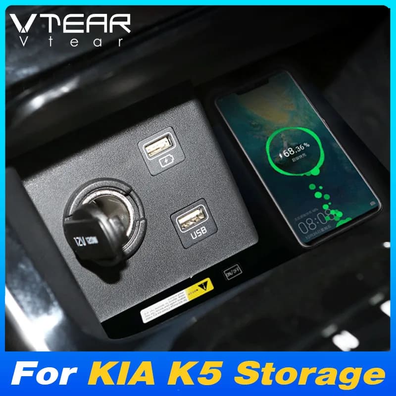 Per KIA K5 Storage 2019-2021 Caricatore Wireless per auto Adattatore per piastra di ricarica rapida per telefono cellulare Accessori per la modifica degli interni