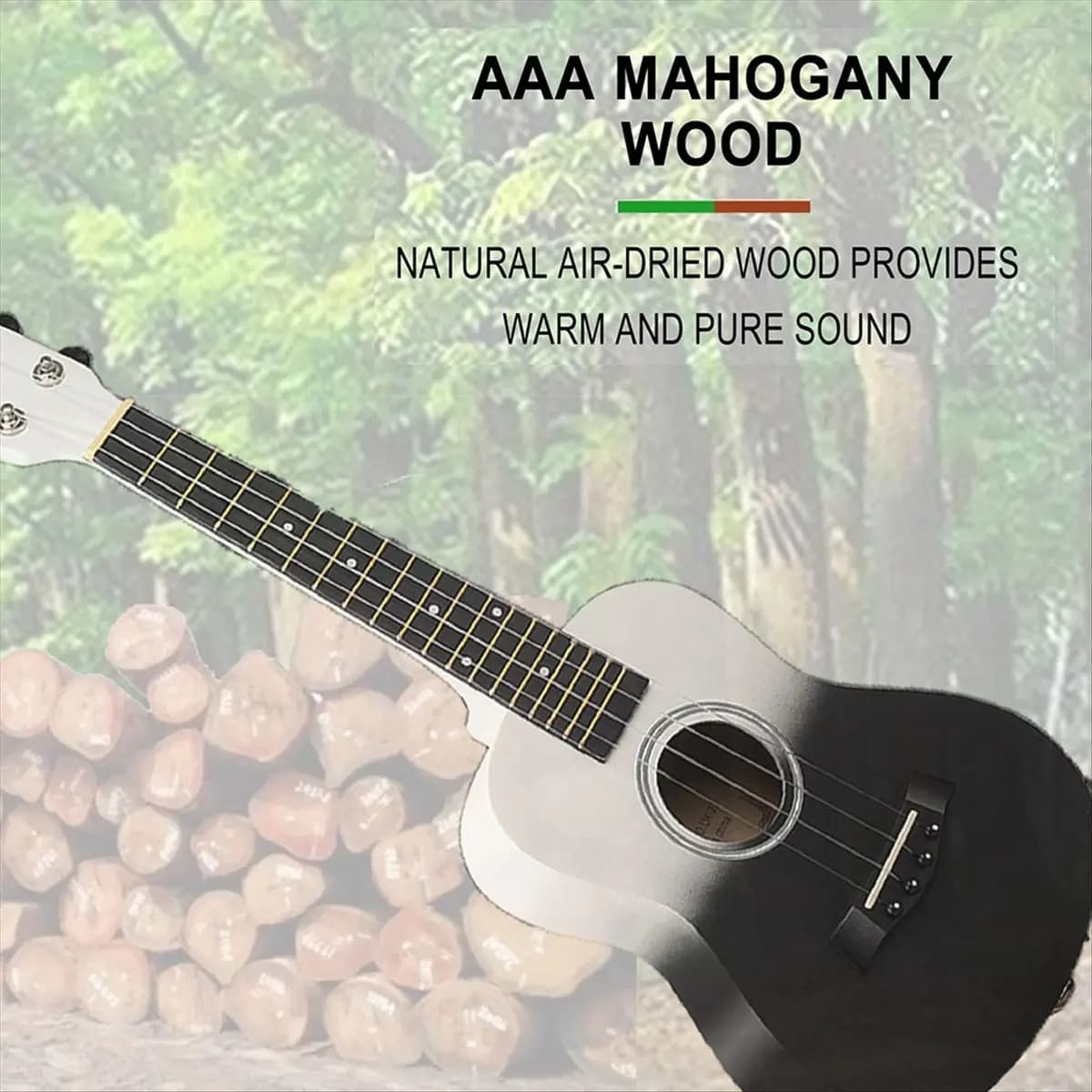 A3#(Upgraded) 2354F 23-Inch Two-Tone Wooden Mini Guitar Four-String Ukulele Mini Guitar for Beginners Two-Color Gradient Wooden