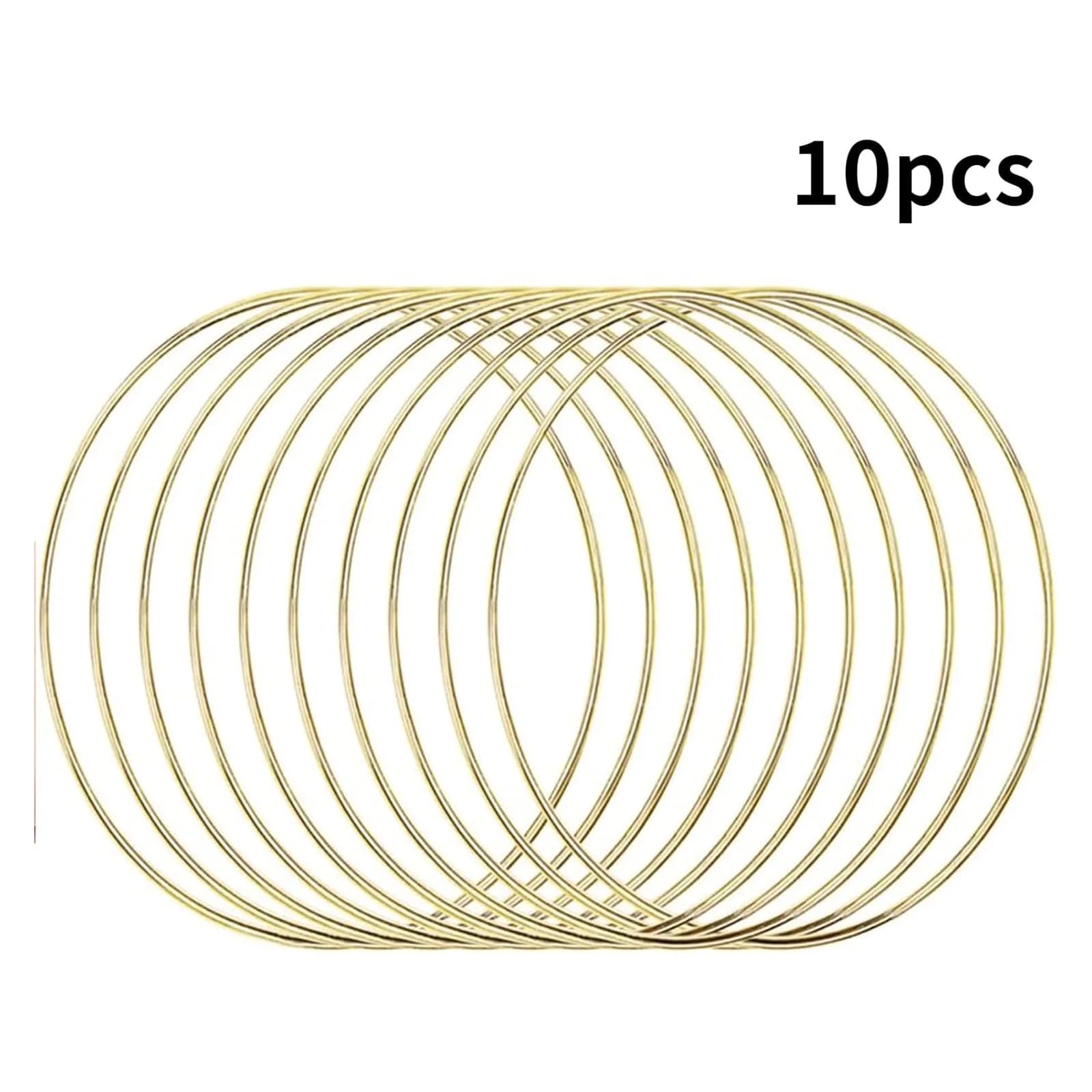 10pcs 6.3inch Gold Metal Rings for crafting dream catchers and table decorations. Ideal for DIY projects and macrame wreaths