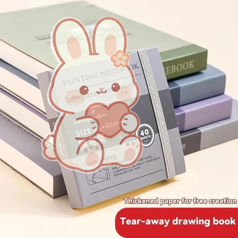 Portable Drawing Sketchbook Thick Hardback Cardboard Mini Art Book for Watercolor Painting Outdoor Plein Air Sketch