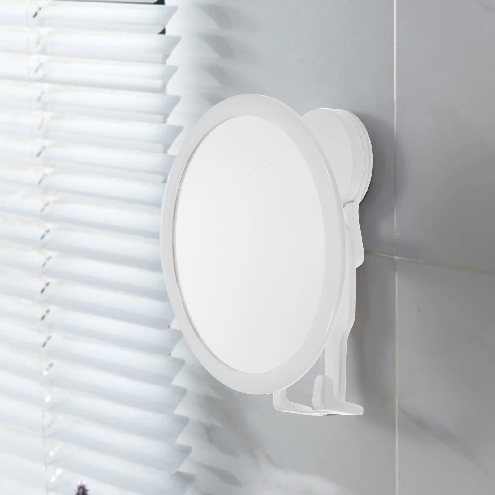 Specchio da bagno Specchio cosmetico senza punzonatura Specchio a ventosa da parete Specchio con cornice con gancio Bagno Bagno Doccia Rasatura Fogless