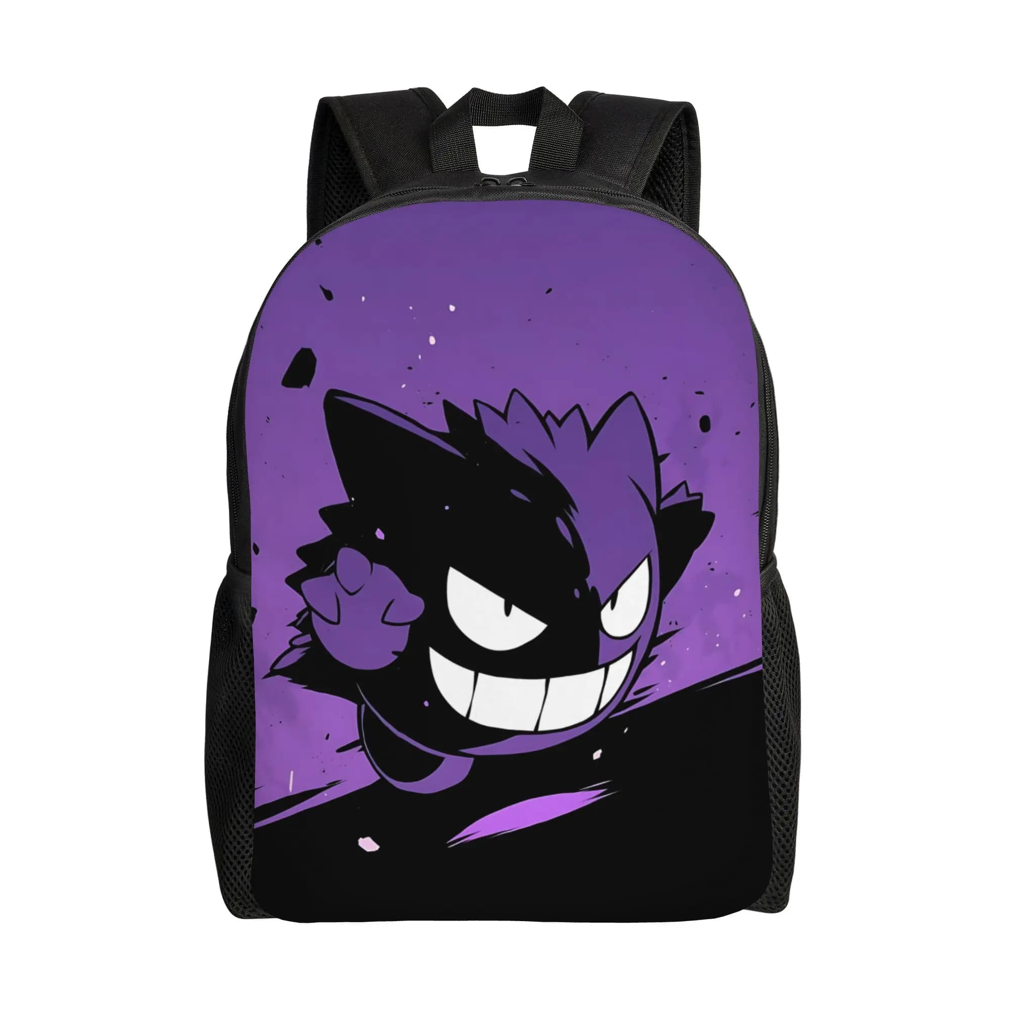 Fashion Pokemon Halloween Gengar Backpacks Daypack mochila School Zipper Closure Rucksack