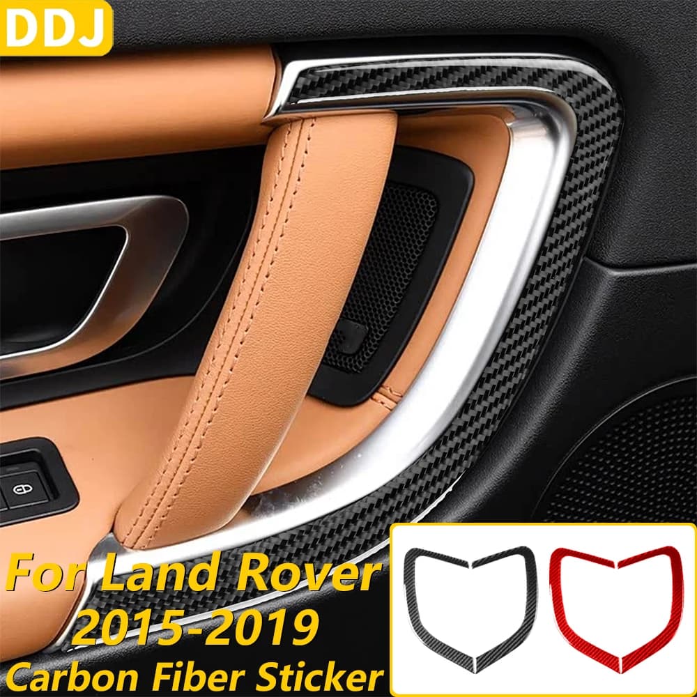 For Land Rover Discovery Sport L550 2015-2019 Carbon Fiber Front Door Handrail Handle Frame Panel Cover Car Accessories Sticker