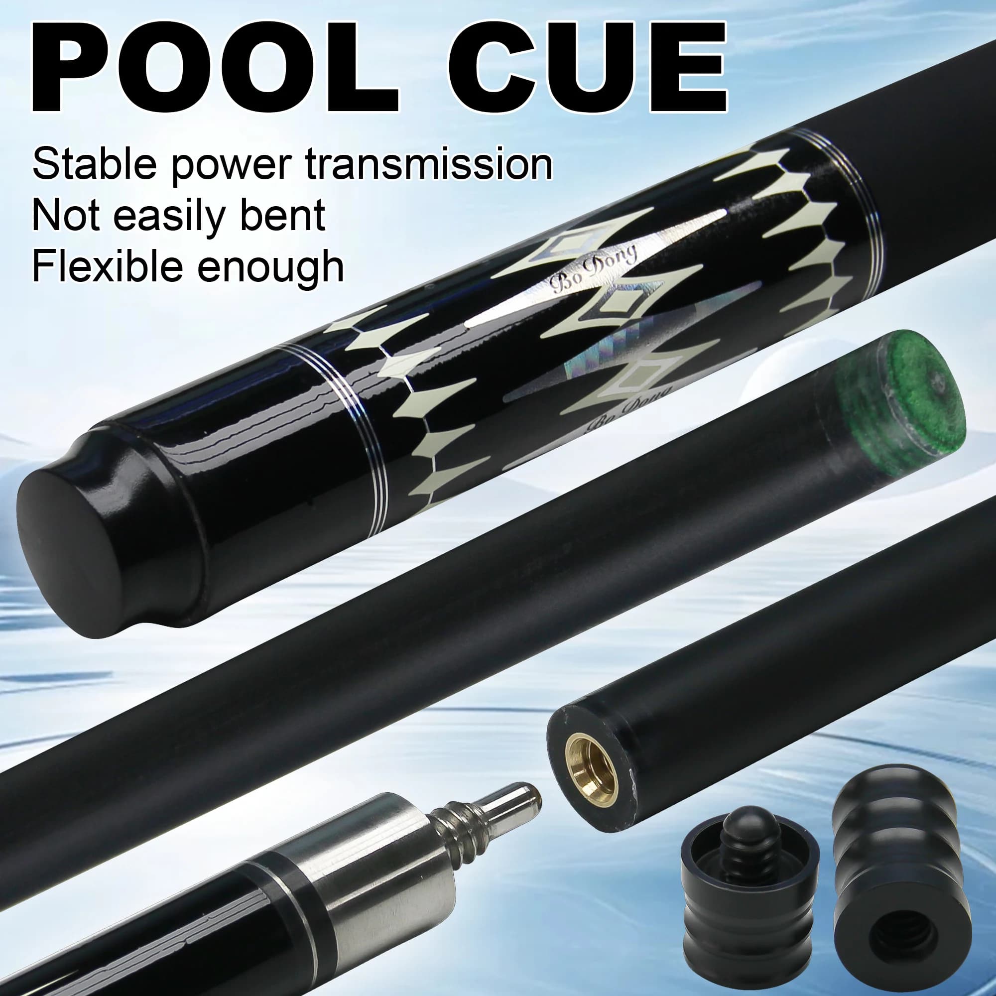 Set di borse per stecche da biliardo professionali in fibra di carbonio Set di accessori per stecche da biliardo con punta da 12,5 mm per giochi di biliardo per occupazione di biliardo Carom