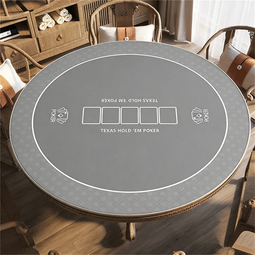 Tappetino da Tavolo Rotondo per Poker Texas Hold'em, Scacchi, Carte da Gioco, Fiches, Tappeto Spesso per Mahjong, per Feste