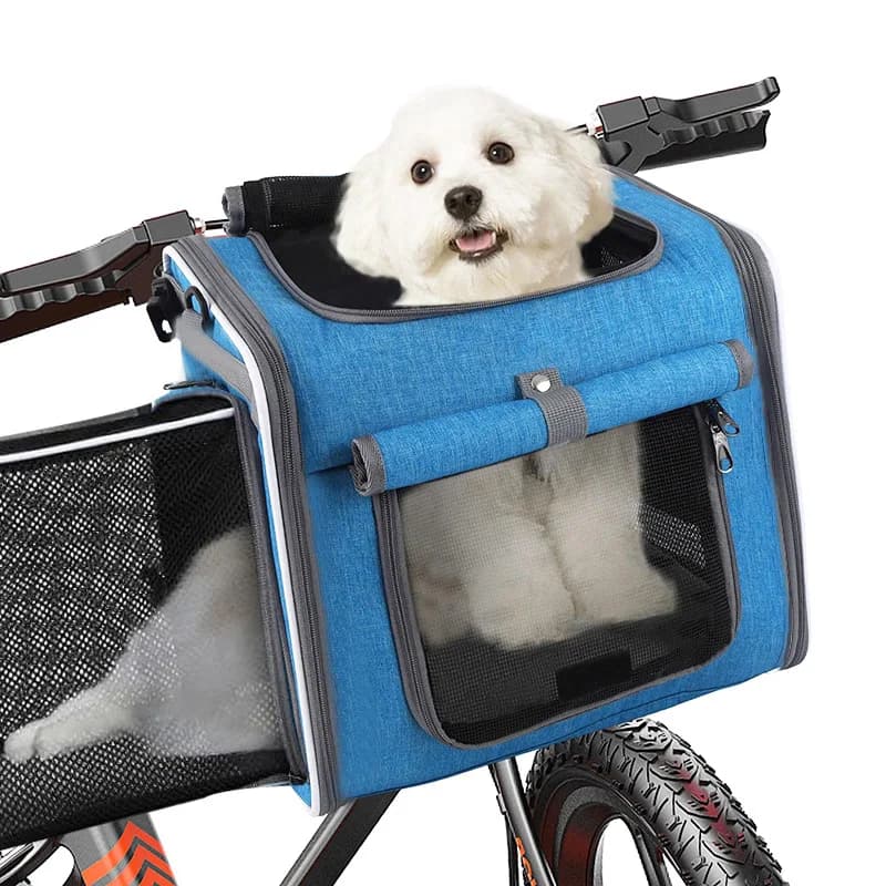 Zaino Trasportino Espandibile Portatile per Gatti e Piccoli Animali Domestici, Borsa da Viaggio per Bicicletta