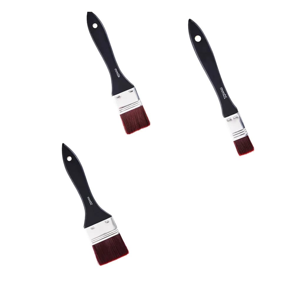 3Pcs Nylon Oil Painting Brushes Set Large Bristle Wood Handle Drawing Painting Glue Cleaning Dust Tool Artist Student Teacher