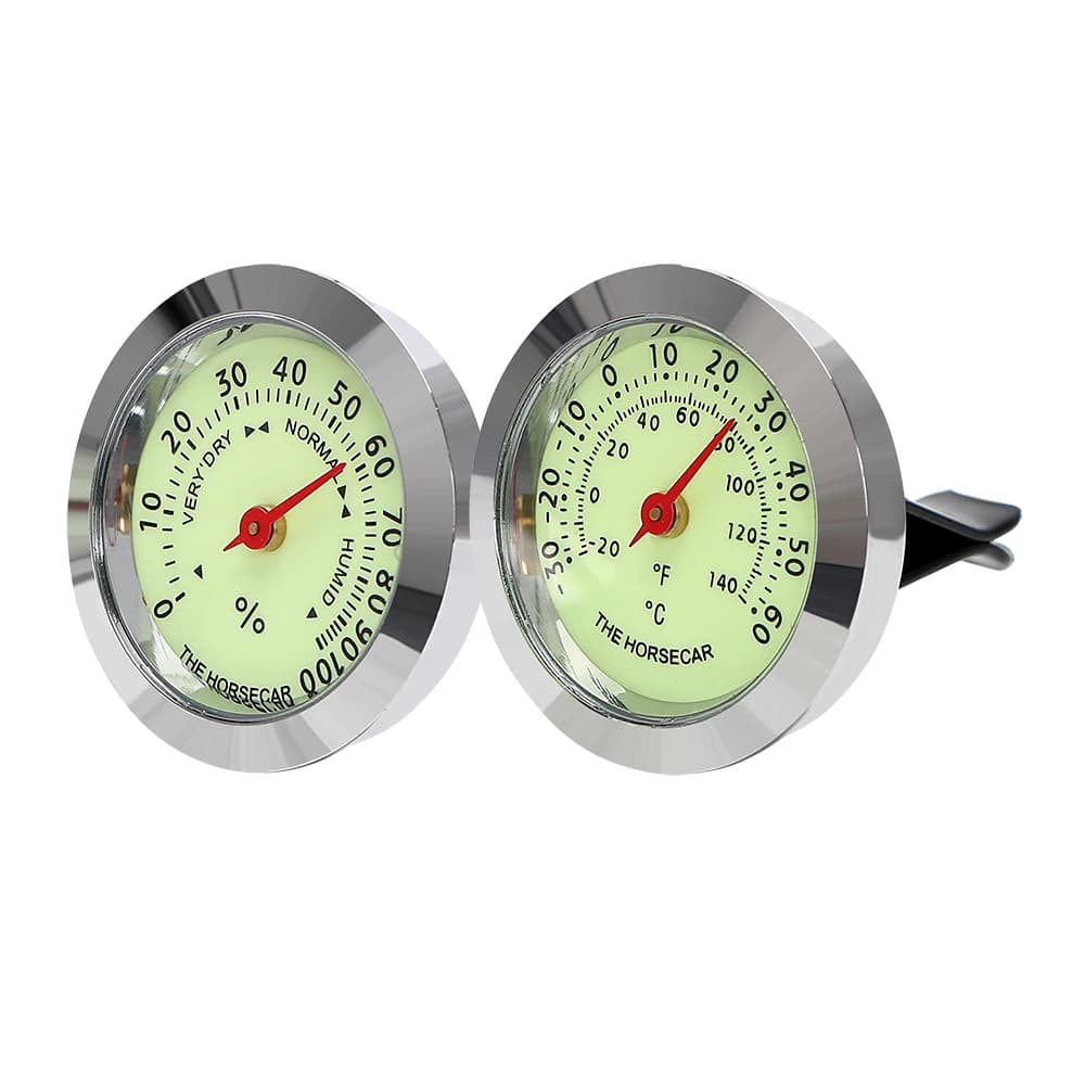 Clips for Auto Air Bags, Interior Accessories for Cars, Thermometer and Hygrometer Luminous, Mini Ornaments for Cars