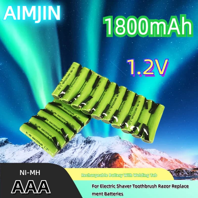 Nuova batteria ricaricabile AAA da 1.2V 1800mah ni-mh, con linguette a saldare per rasoio elettrico Philips Braun, rasoio, spazzolino da denti