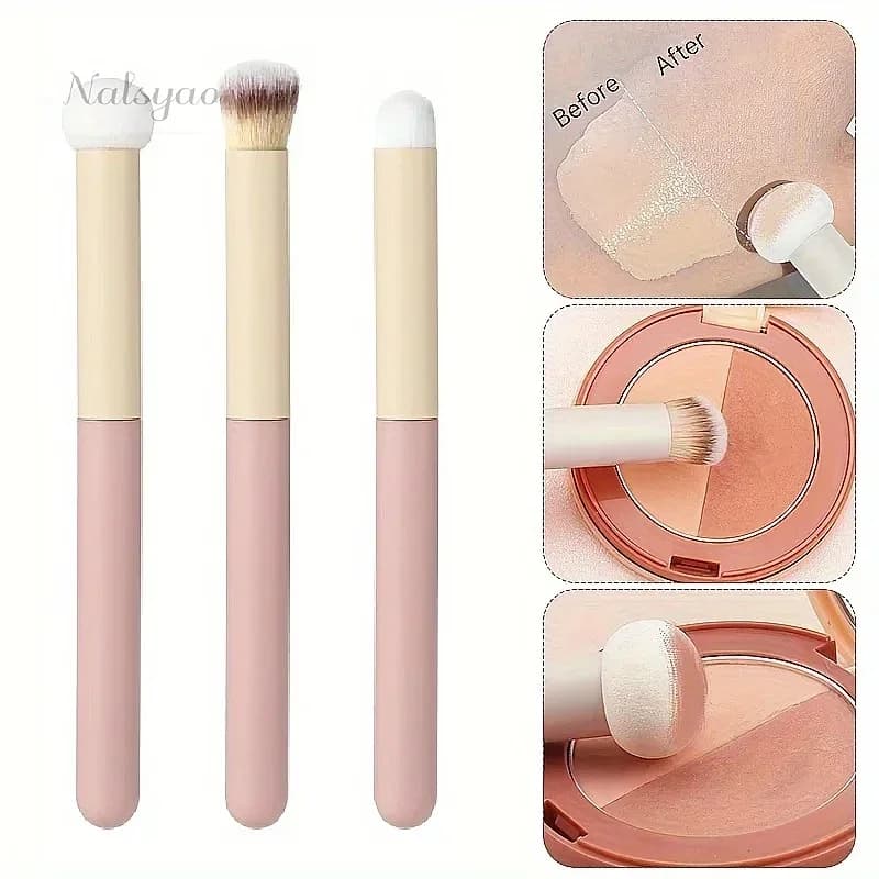 3Pcs Soft Mushroom Sponge Head Makeup Brushes Concealer Lipstick Powder Puff Foundation Contour Cosmetic Tools