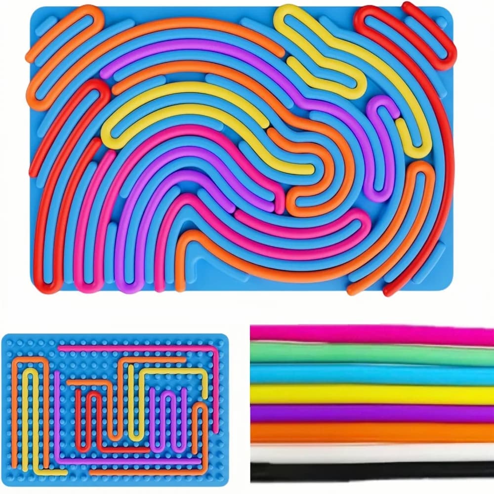 Tavola di attività sensoriale per bambini Tavola di attività sensoriale 2 in1 Giocattolo agitato in silicone bifacciale per calcare lo stress Ansia ADHD Autismo