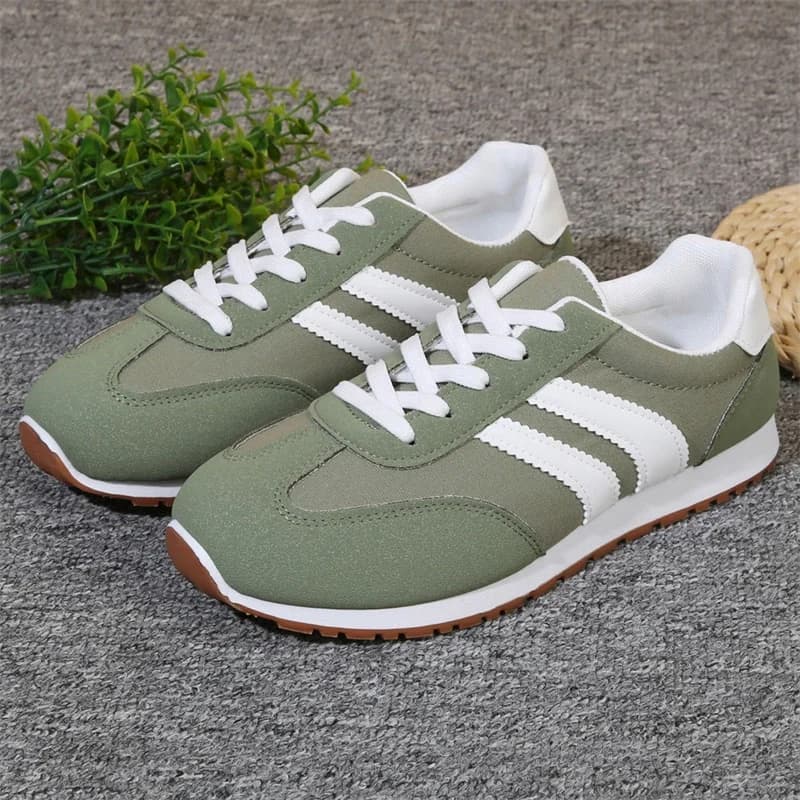 Trendy green casual sneakers for woman, comfortable low running shoes, women's sneakers, women's sports shoes light and non-slip