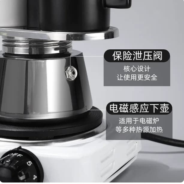 Double Tube 2-Cup Italian Moka Coffee Pot, Portable Stainless Steel Stovetop Espresso Maker for Home & Travel