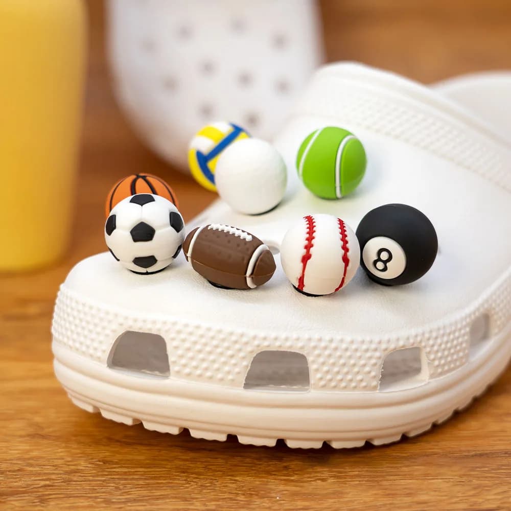 Set di palline 3D Ciondoli per scarpe in PVC Accessori per zoccoli Pantofole Sandali Decorazione per scarpe da giardino Fibbia Borsa da spiaggia Spilli Ragazzi Ragazze Regali