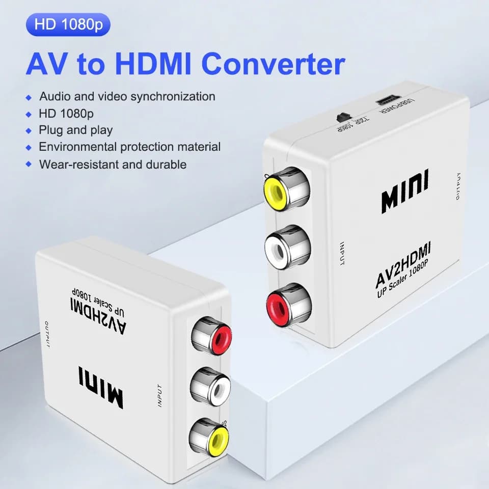 Convertitore AV a HDMI Cavo audio e video digitale HD a 3RCA rosso, bianco e giallo con alimentazione USB per set-top box per laptop