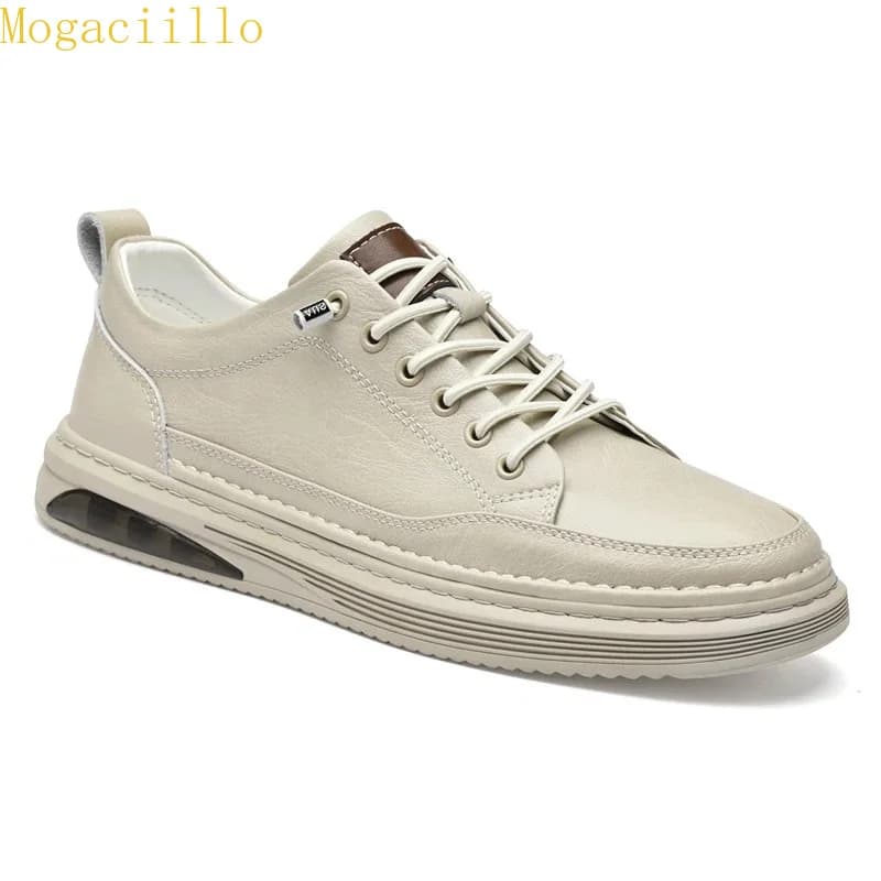 Brand Designer High-qualityWhite Luxury Sneakers Men's Genuine Leather Casual Shoes Simple Outdoor Soft Commuting Oxford Shoes