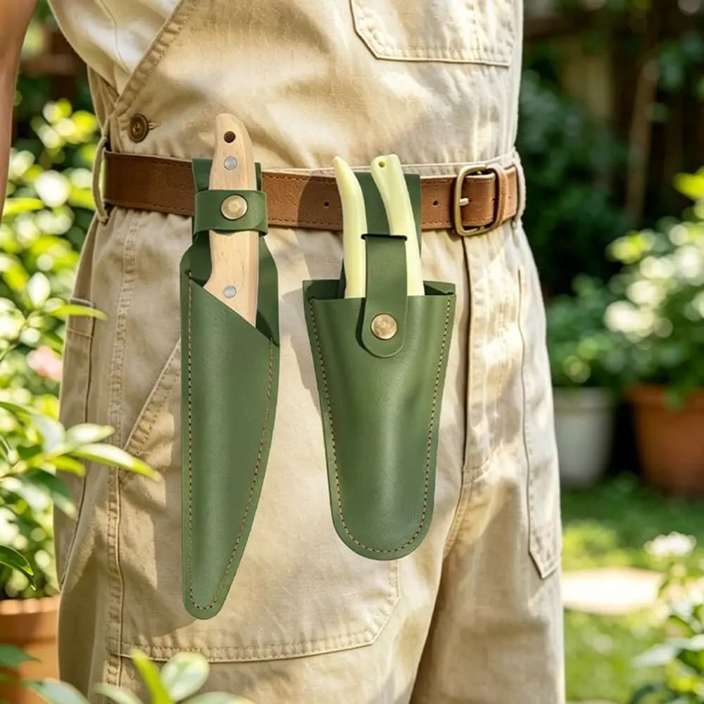 PU Leather Cutter Storage Bag Protective Cover Belt Loop Pruning Shears Pouch Portable Multifunction Garden Shears Holder