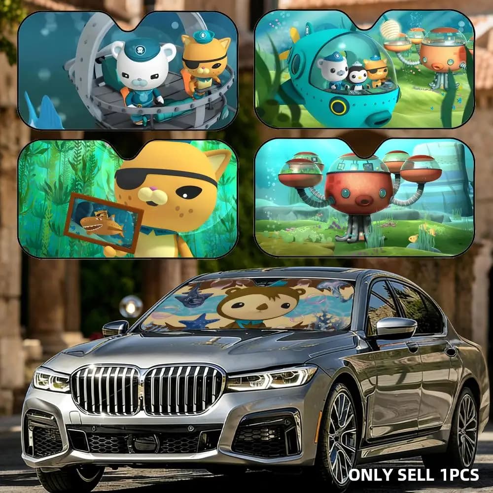 Kawayii O-Octonauts Parasole per Auto in Alluminio Riutilizzabile, Protezione UV, Copertura Isolante dal Calore