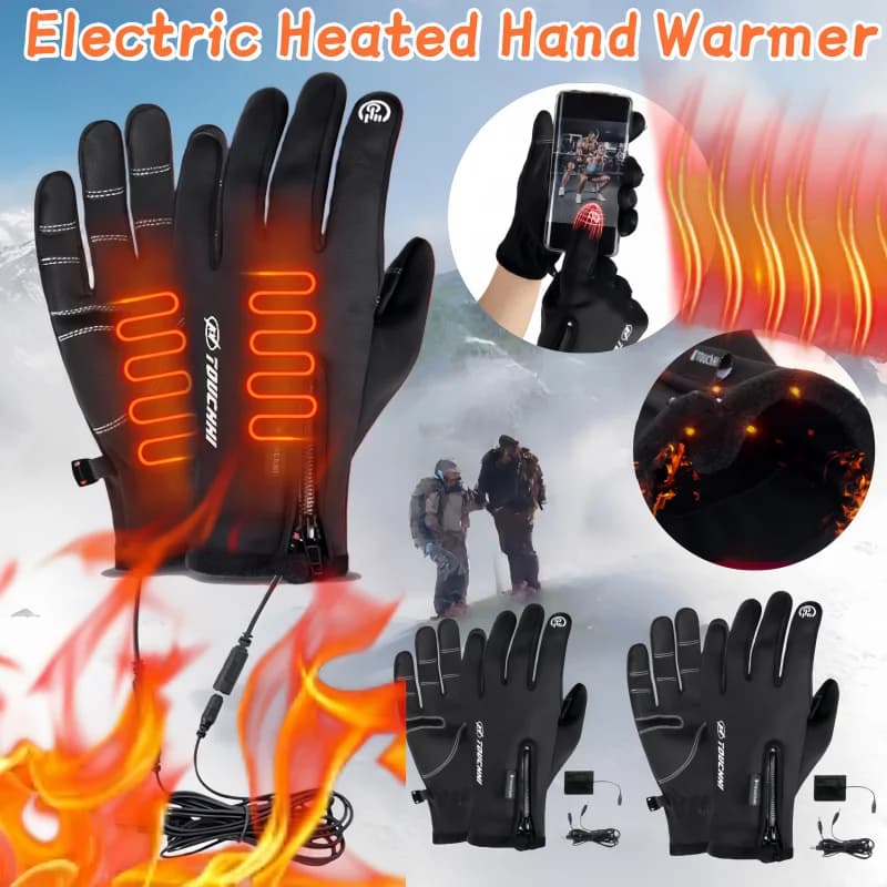 1/2Pair M-2XL USB Guanti Invernali Riscaldamento Elettrico Scaldamani Guanti Termici Impermeabile Snowboard Ciclismo Moto Bicicletta Sci O