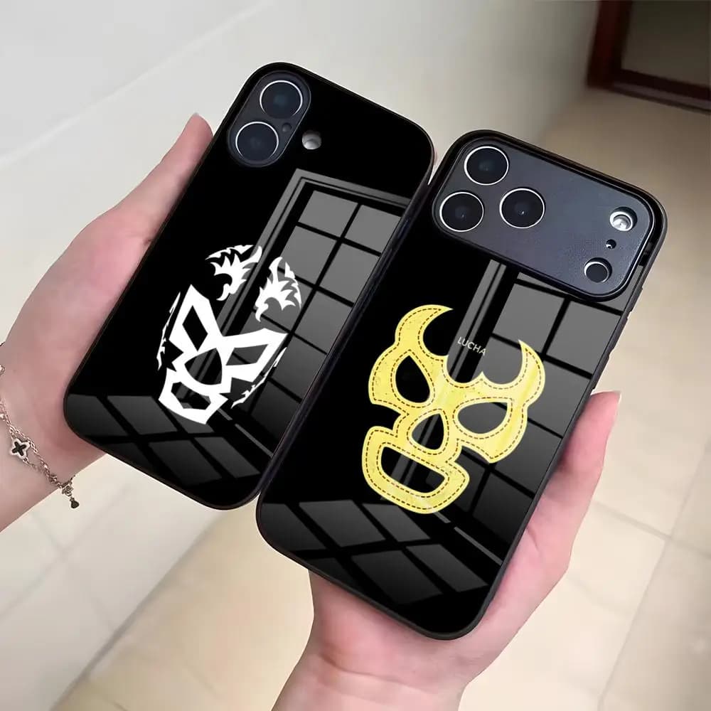 Lucha Mascara Phone Case For IPhone 17 Pro Max 16 15 14 Pro Max 13 11 Plus Glass Cover