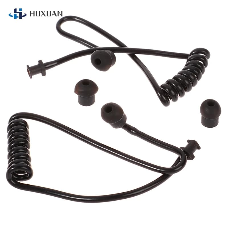2 pezzi bobina del tubo dell'aria a molla tubo dell'aria acustico tappo auricolare di ricambio per auricolare radio walkie talkie bobina dell'auricolare