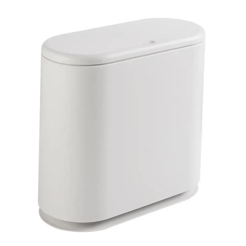 Cestino per Rifiuti Stile Nordico, Grande Formato, per Cucina e Bagno, con Coperchio a Pressione, per Soggiorno e Camera da Letto, Forma Cilindrica Allungata