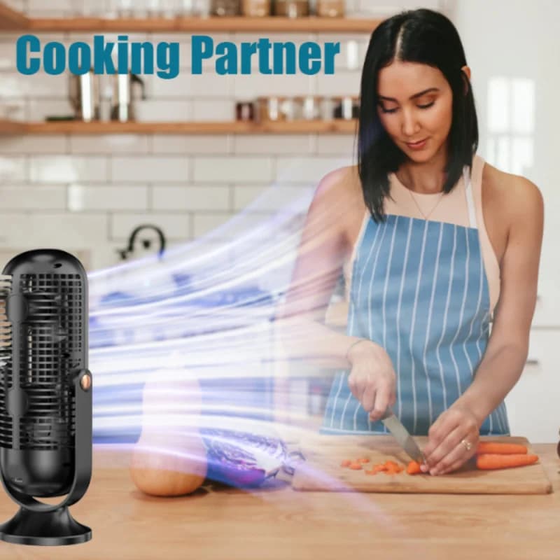 Ventilatore da tavolo silenzioso senza pale, portatile, con ricarica USB, per ufficio, camera da letto, raffreddamento personale, piccolo ventilatore.