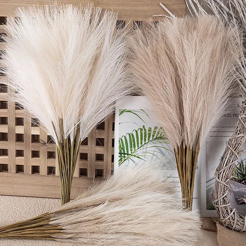 10 pieces of fake pampa grass, floor pot pampa grass, high pampa grass decoration for pot fillers, home decoration on rustic farm Boho