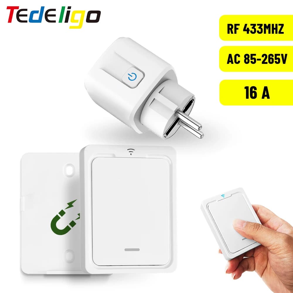 Wireless remote control switch 433 MHz 220V 15A EV1527 Electric socket code for light lamp
