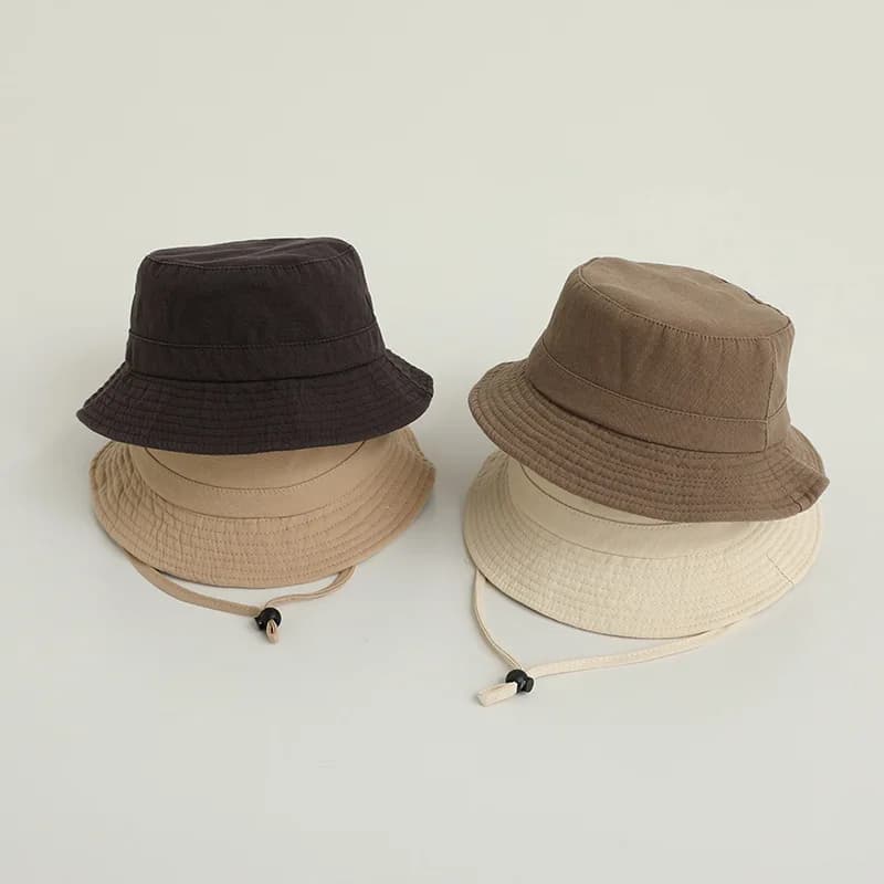 Children's Fishing Hat in Unit Color, Fashionable Sun Hat for Kids 2-8 Years, Cotton Hats for Newborns