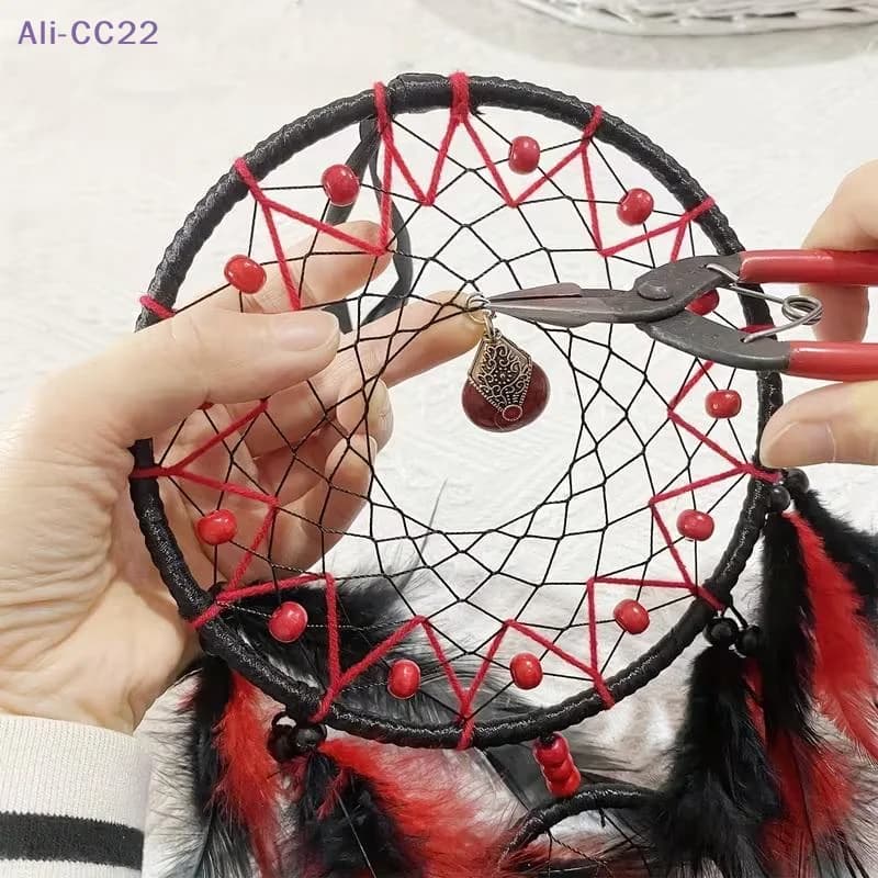 {CC22} Hand-woven Dreamcatcher Wind Chimes With Artificial Feathers And Crystals DIY Garden Wind Chimes Wall Home Decoration