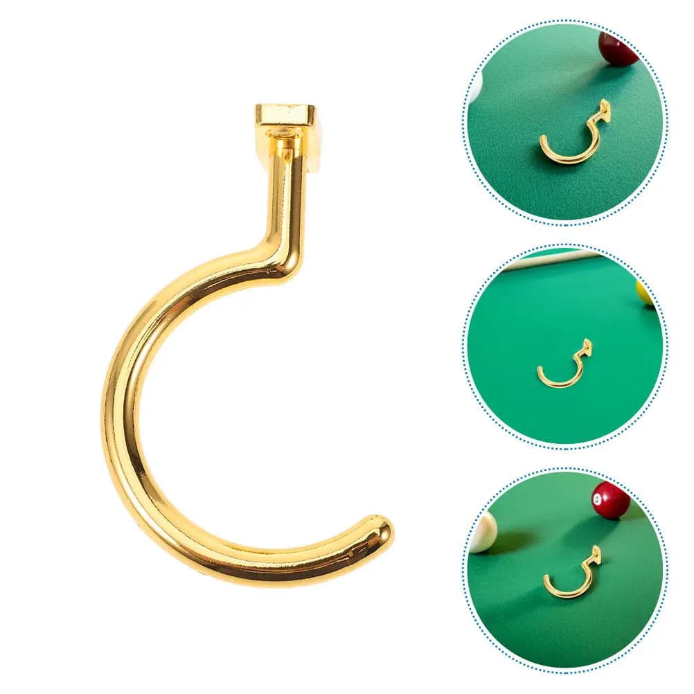1 Paio di Ganci in Metallo Dorato per Biliardo, Ganci per Bordo Tavolo da Biliardo, Porta Stecche, Supporto per Appendere Stecche, Accessori per Rastrelliere Triangolari