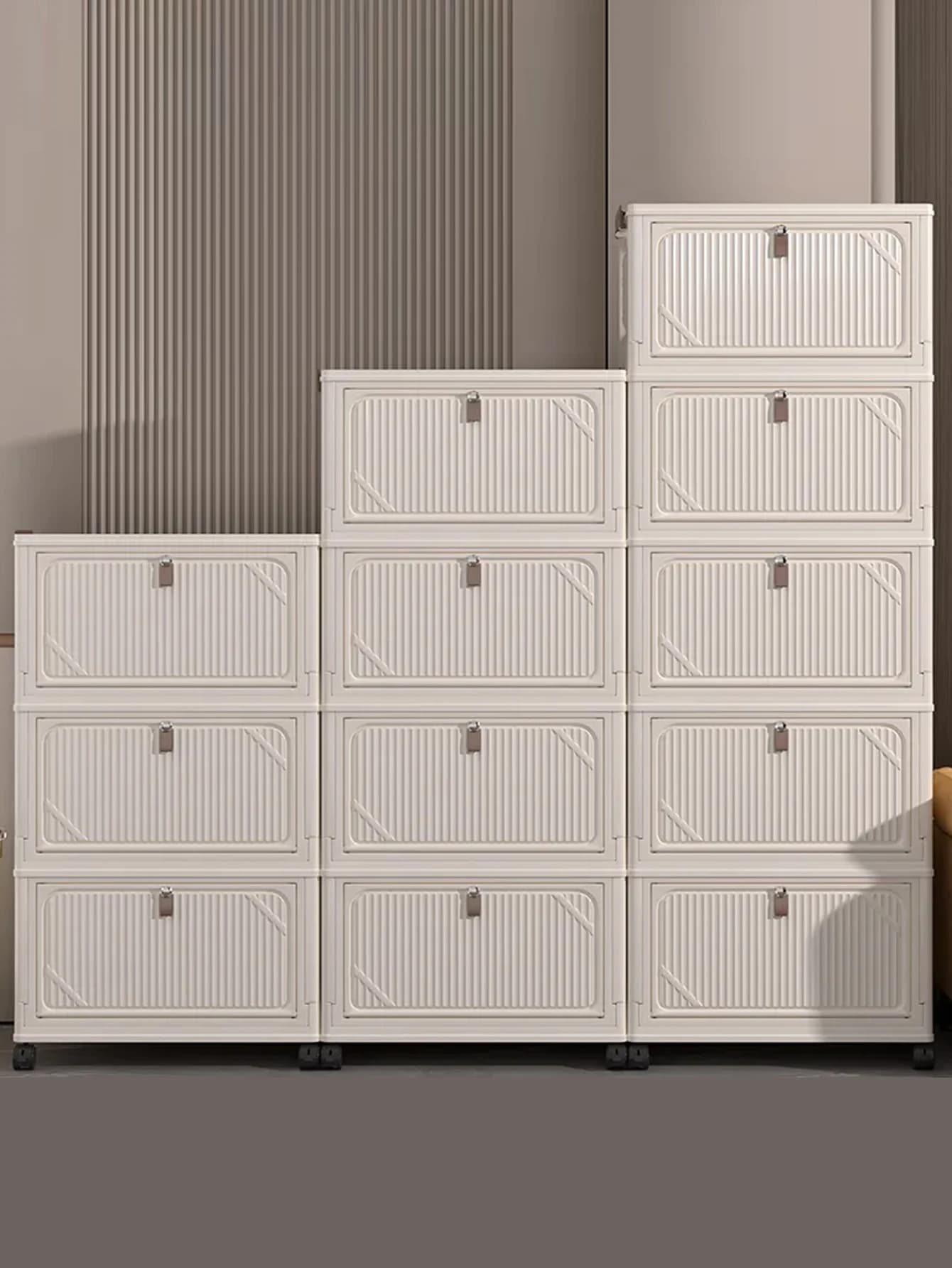 Mobiletto porta snack multistrato con coperchio ribaltabile, contenitore da cucina, organizer da pavimento per casa, soggiorno, scaffale porta giocattoli